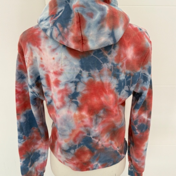 Aviator Nation Light Blue & Red Tie Dye Pullover Sweatshirt & Jogger Set - Picture 7 of 13